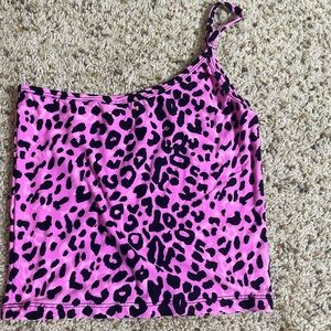 Cheetah One Shoulder Crop Top